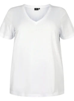Kurzärmeliges T-Shirt mit V-Ausschnitt