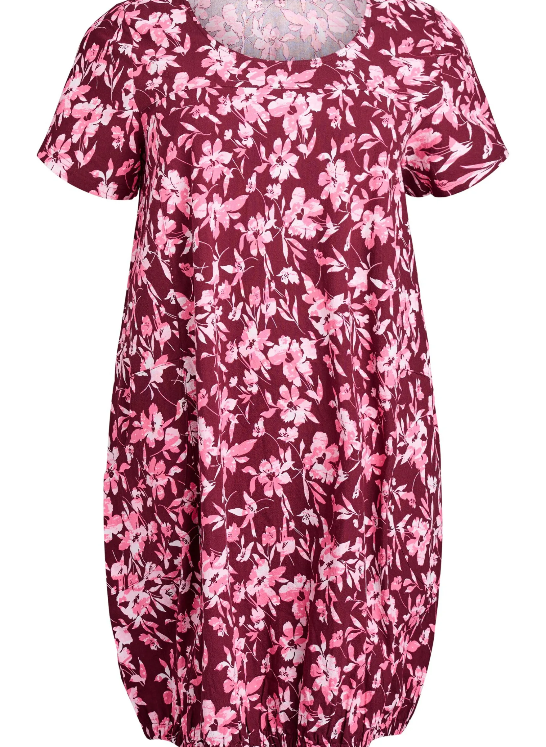 Kurzärmliges Baumwollkleid mit Aufdruck