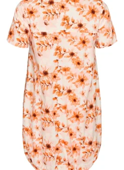 Kurzärmliges Baumwollkleid mit Aufdruck