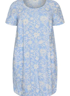 Kurzärmliges Baumwollkleid mit Aufdruck