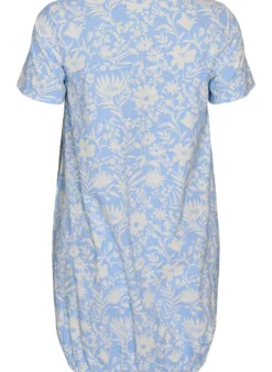 Kurzärmliges Baumwollkleid mit Aufdruck
