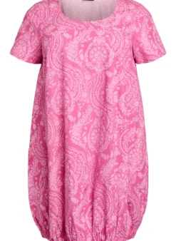 Kurzärmliges Baumwollkleid mit Aufdruck