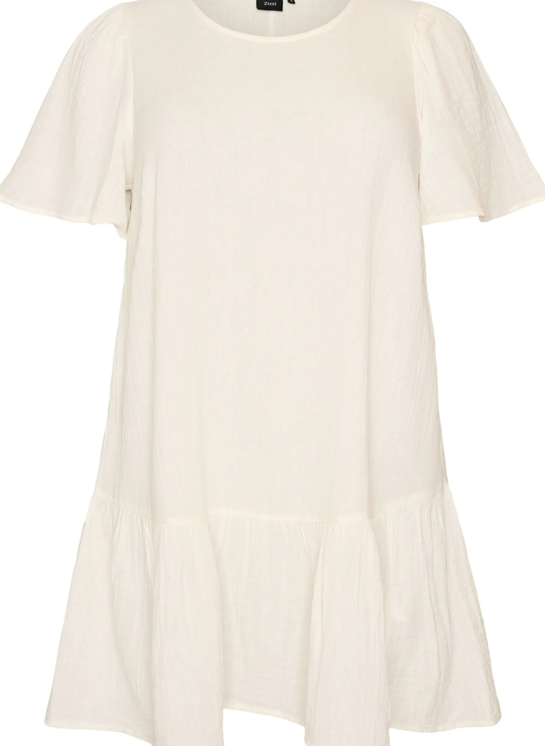 Kurzärmliges Kleid aus Baumwolle mit A-Linien-Schnitt