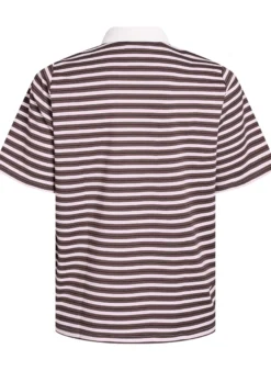 Kurzärmliges Poloshirt mit Streifen und Reißverschluss