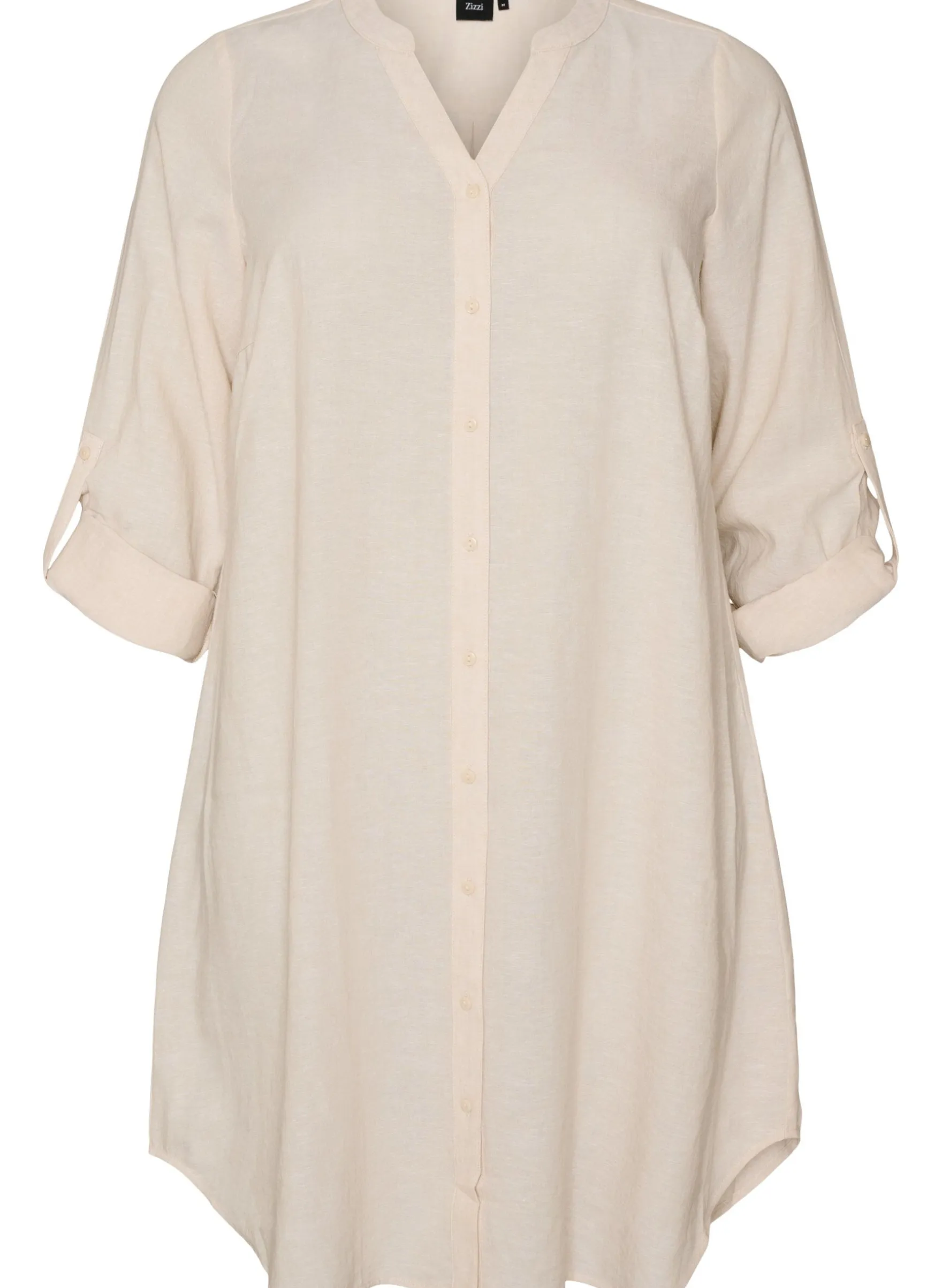 Lange Bluse aus Leinen und Viskose