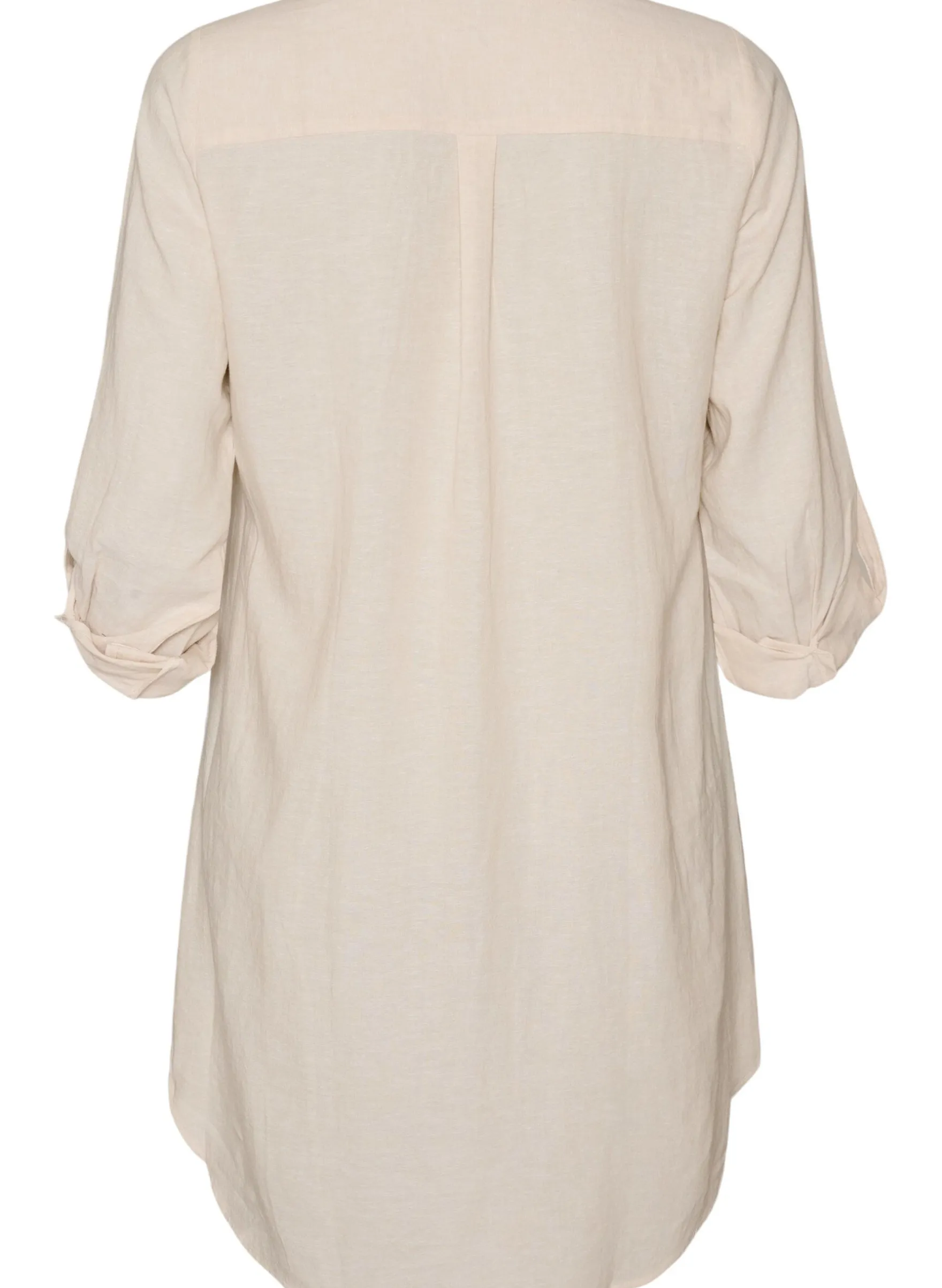 Lange Bluse aus Leinen und Viskose
