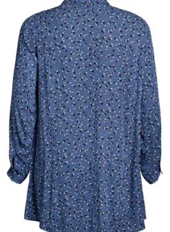 Lange Bluse mit geblümtem Print