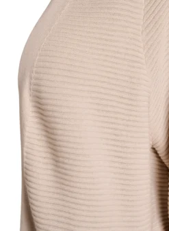Lange, gerippte Baumwoll-Strickjacke