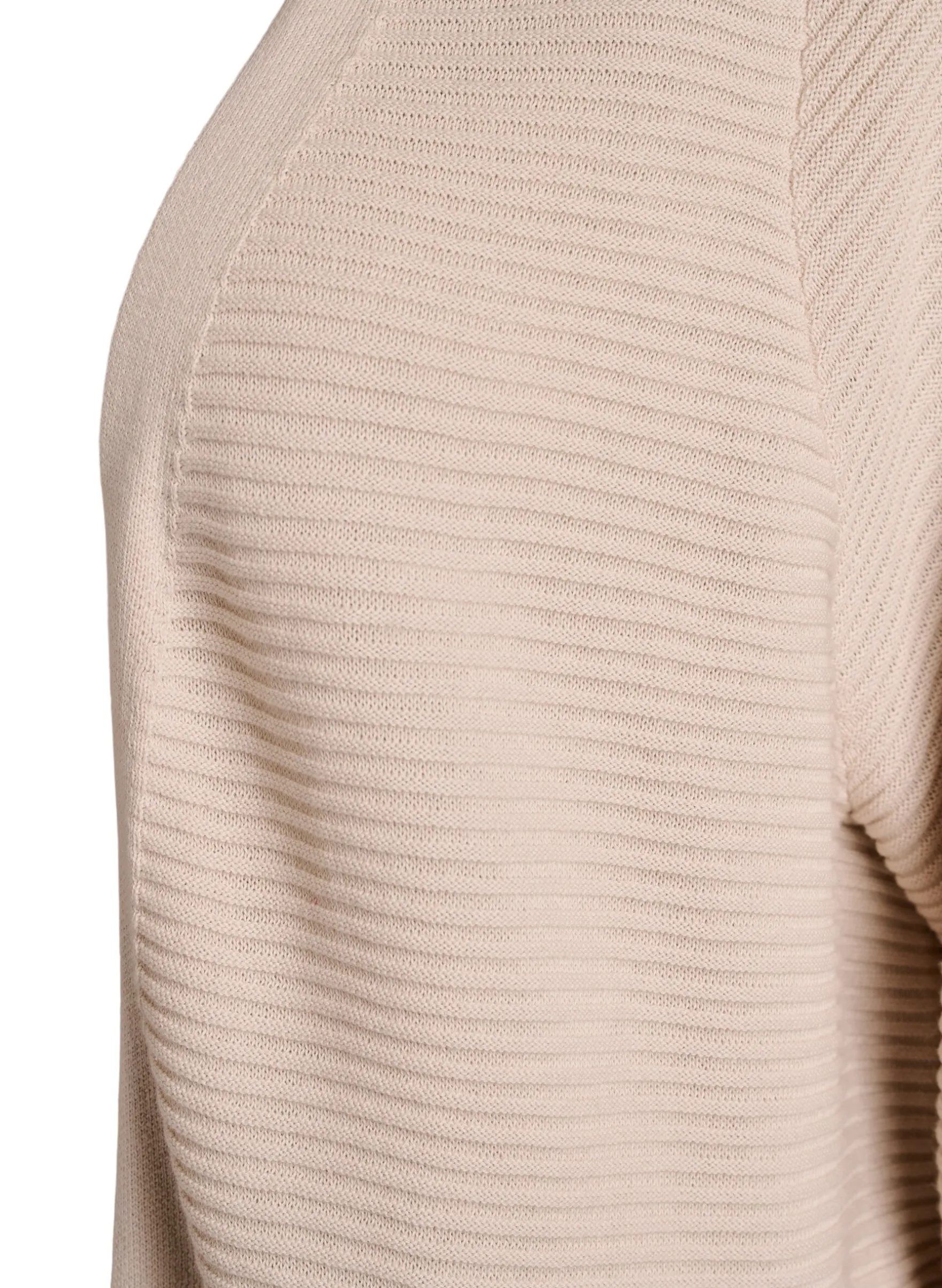 Lange, gerippte Baumwoll-Strickjacke