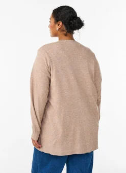 Lange offene Strickjacke mit Taschen
