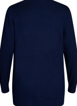 Lange offene Strickjacke mit Taschen