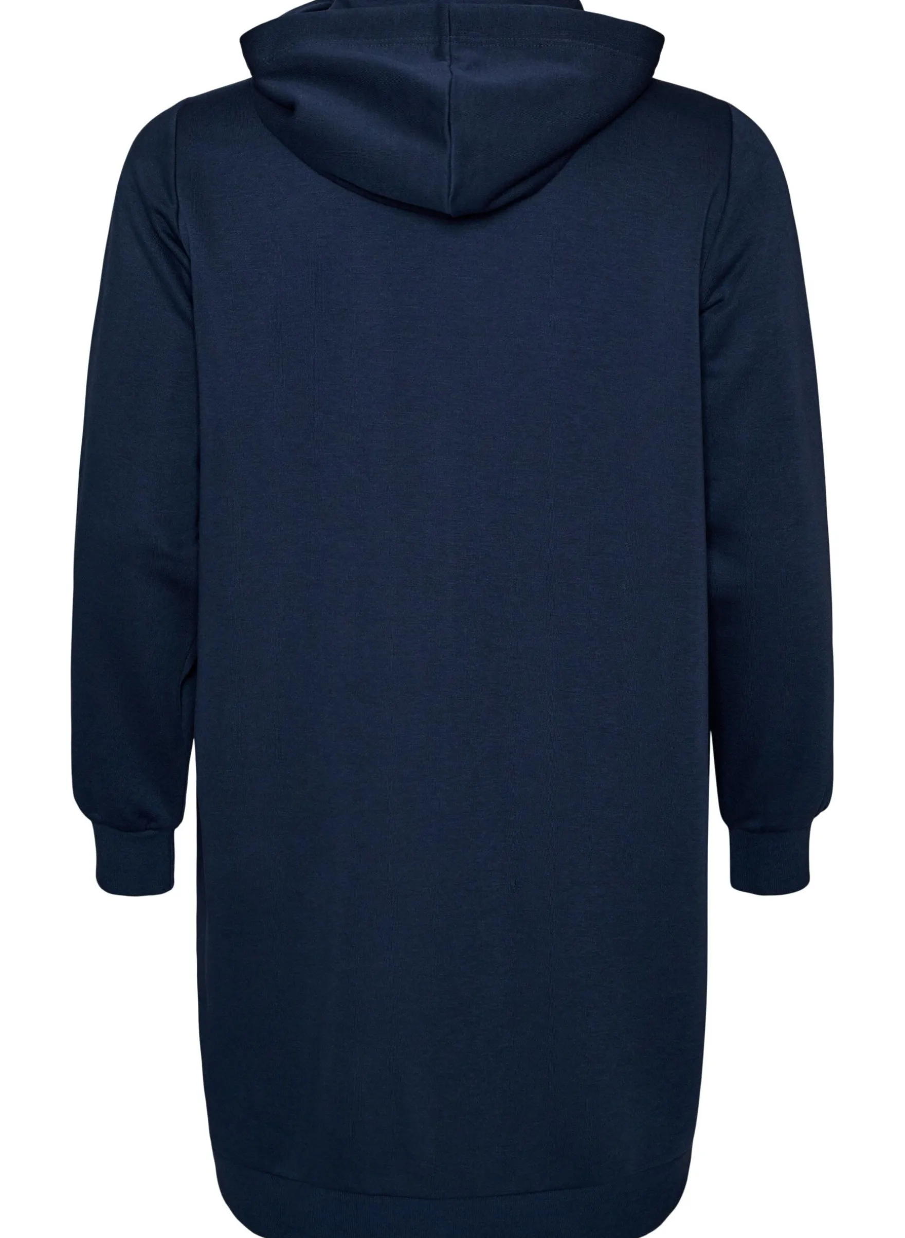 Langer Hoodie mit Reißverschluss und Taschen