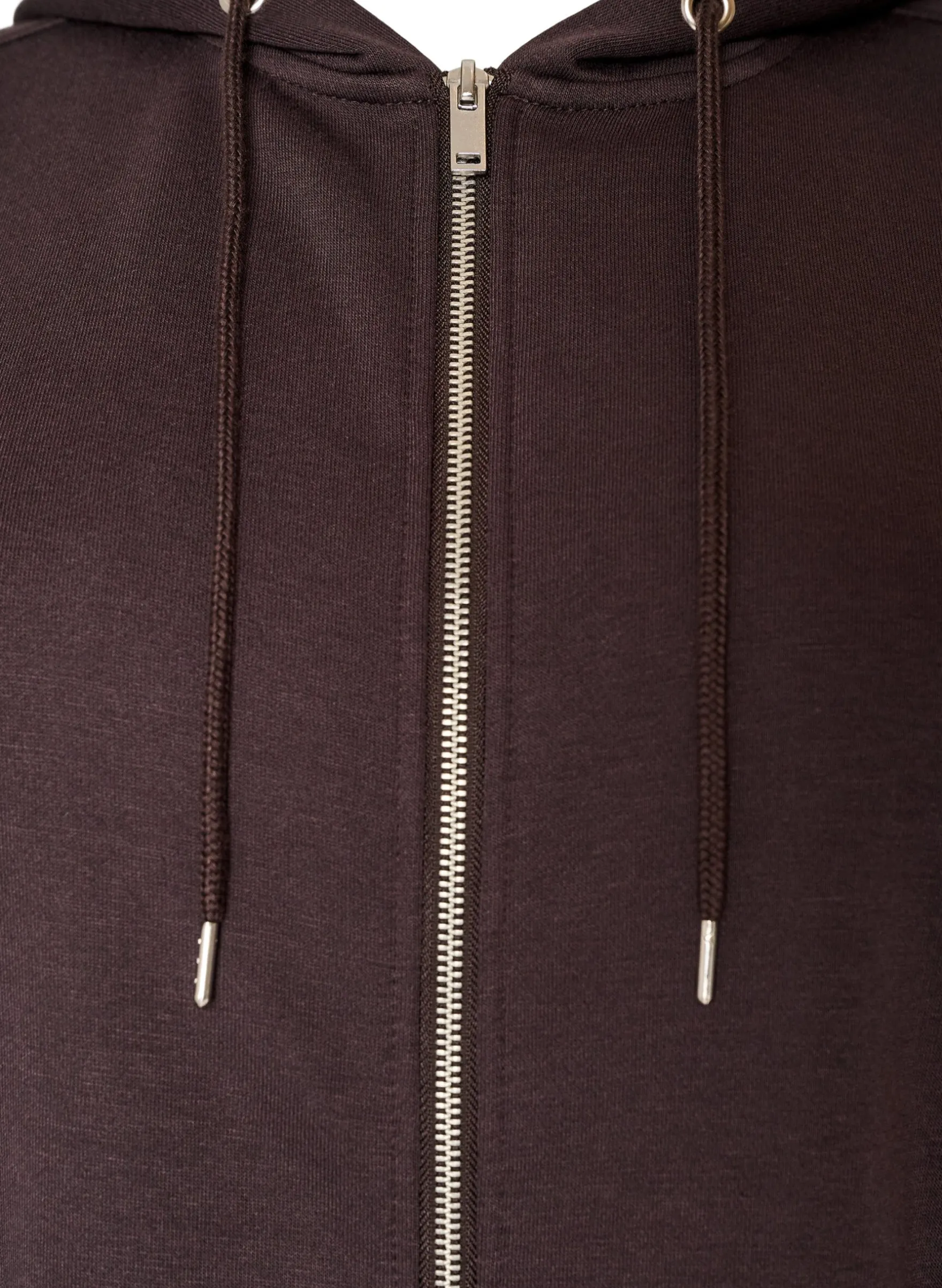 Langer Hoodie mit Reißverschluss und Taschen