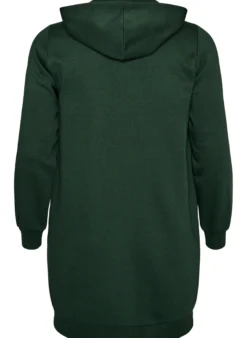 Langer Hoodie mit Reißverschluss und Taschen