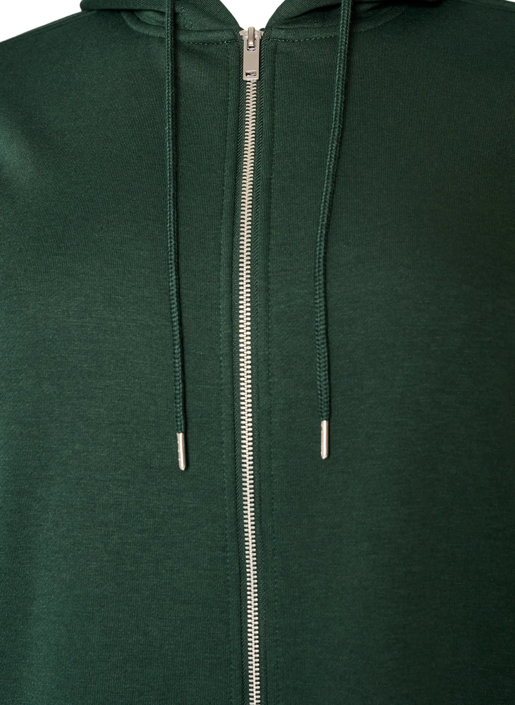 Langer Hoodie mit Reißverschluss und Taschen