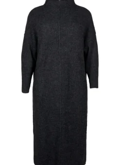 Langes, übergroßes Strickkleid mit Schlitz