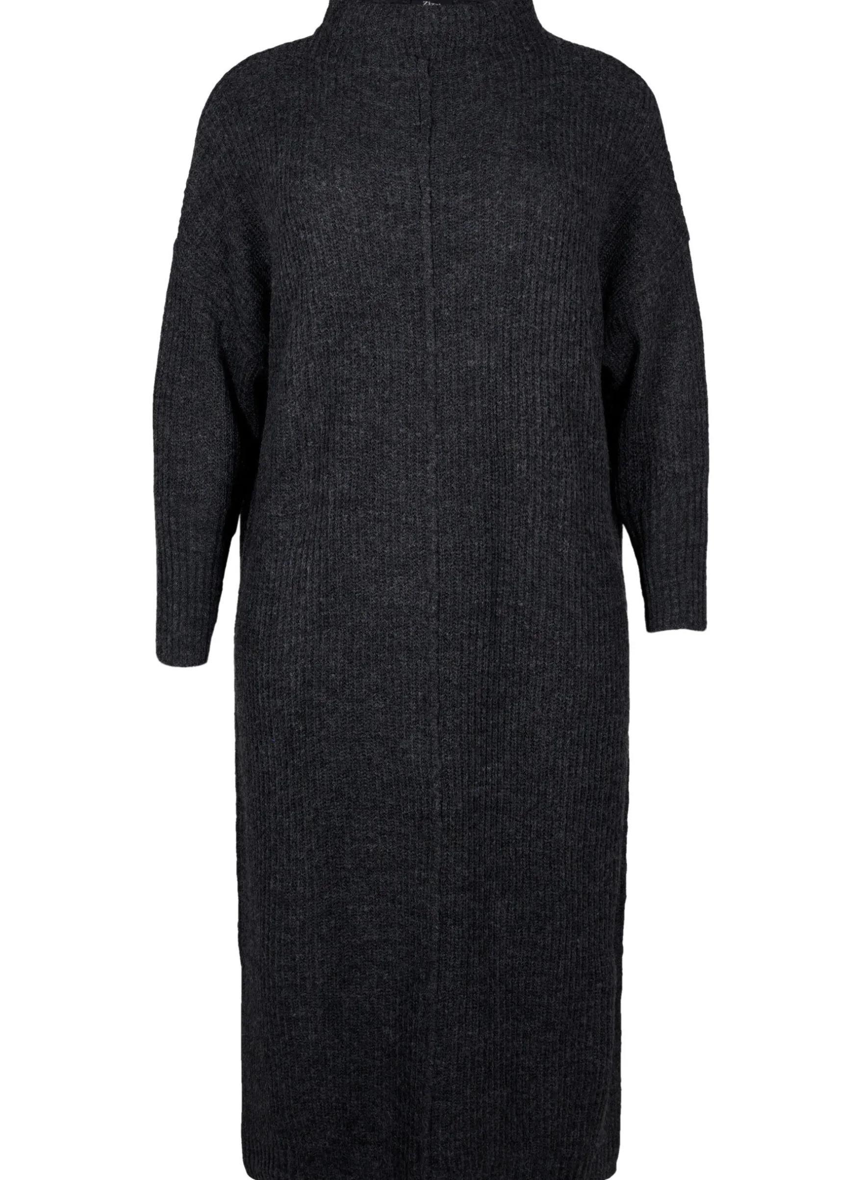Langes, übergroßes Strickkleid mit Schlitz