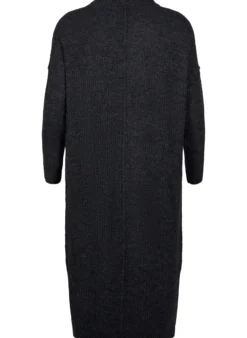 Langes, übergroßes Strickkleid mit Schlitz