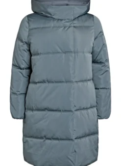 Lange Steppjacke mit Kapuze