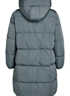 Lange Steppjacke mit Kapuze