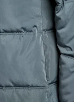 Lange Steppjacke mit Kapuze