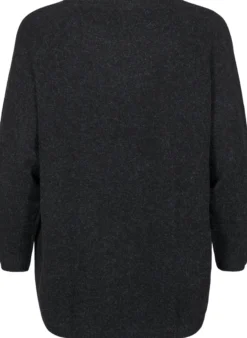 Lange Strickbluse mit Kugelknöpfen