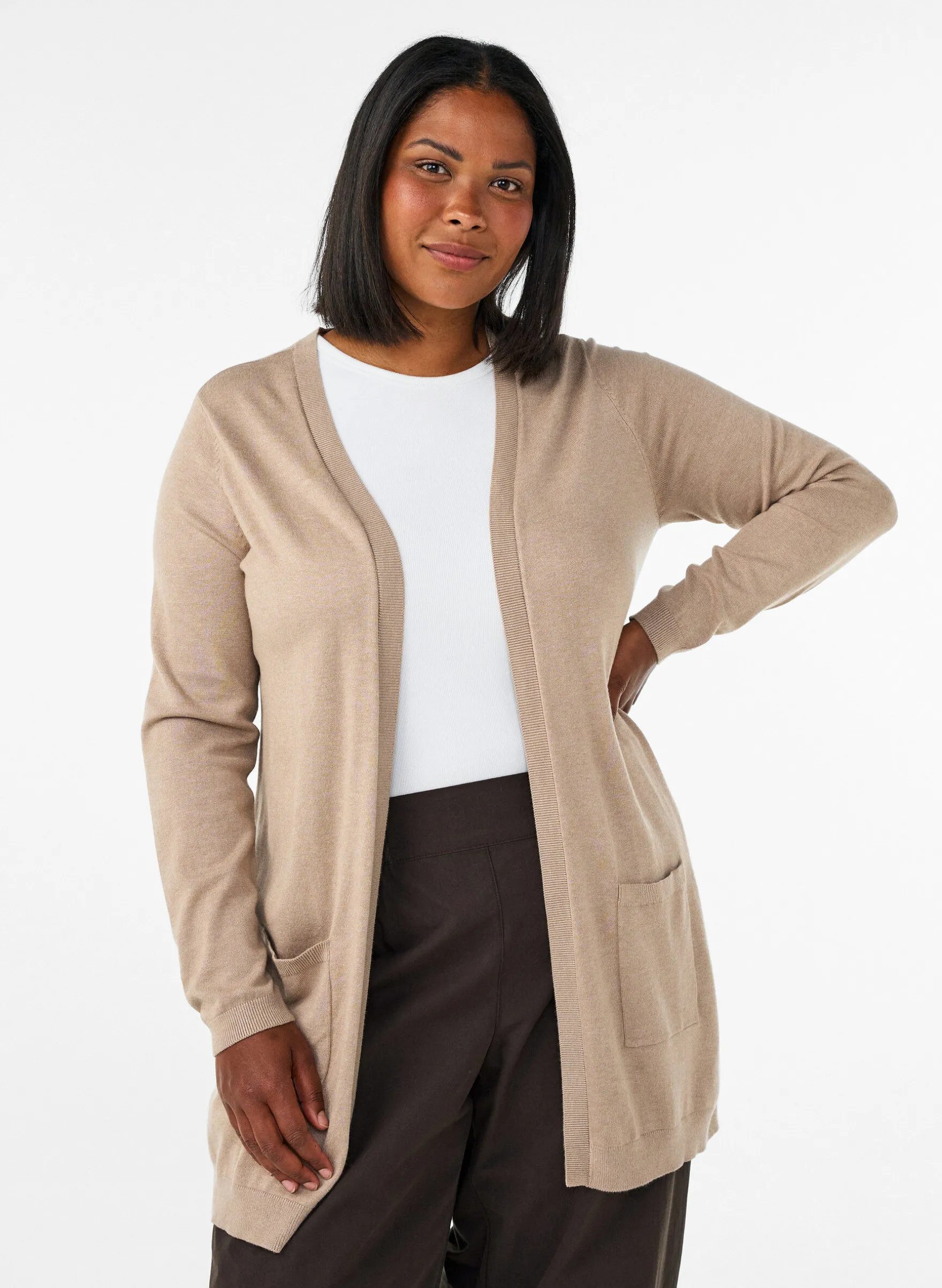 Lange Strickjacke aus einer Viskosemischung