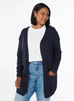 Lange Strickjacke aus einer Viskosemischung