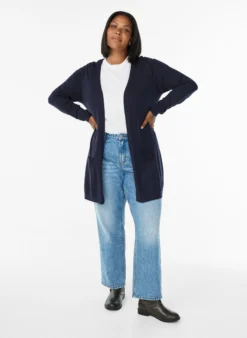 Lange Strickjacke aus einer Viskosemischung