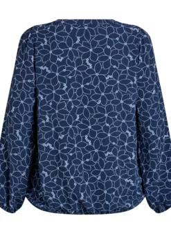 Langärmelige Bluse mit Blumenstickerei