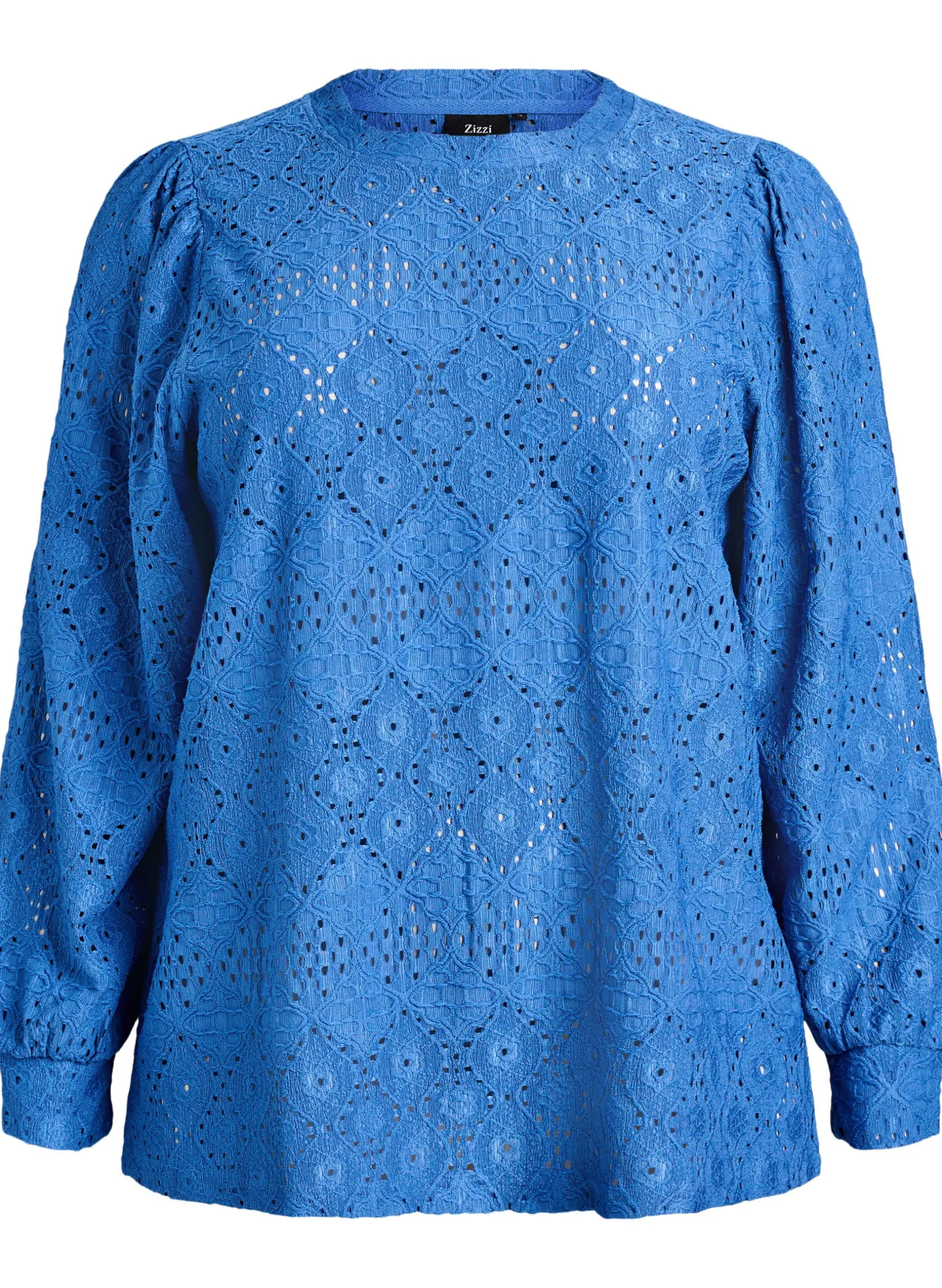Langärmelige Bluse mit Lochstickerei