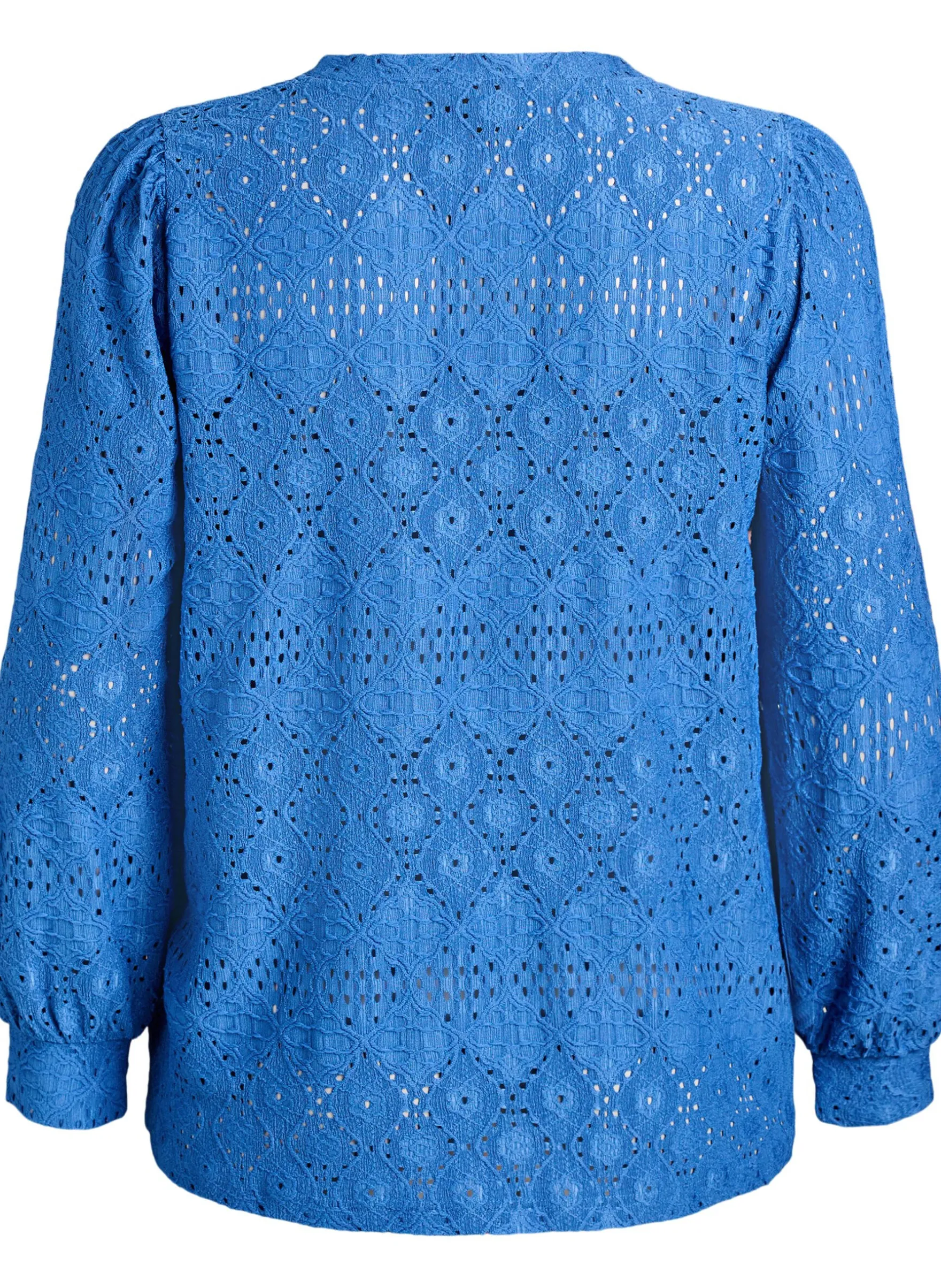 Langärmelige Bluse mit Lochstickerei