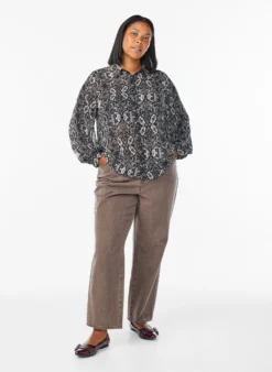 Langärmelige Bluse mit Schlangenprint