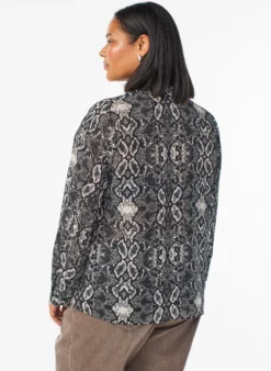 Langärmelige Bluse mit Schlangenprint