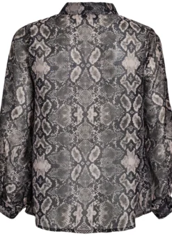 Langärmelige Bluse mit Schlangenprint