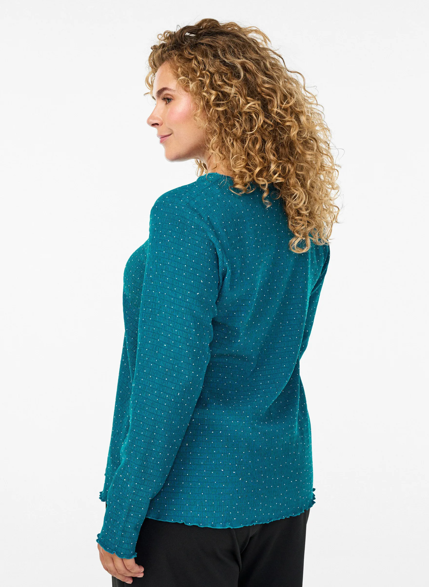 Langärmelige Bluse mit Strasssteinen