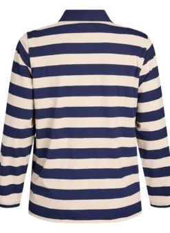 Langärmliges Poloshirt mit breiten Streifen