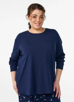 Langärmliges Pyjamaoberteil aus weichem Baumwolljersey