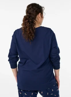 Langärmliges Pyjamaoberteil aus weichem Baumwolljersey