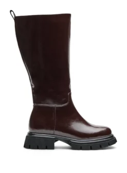 Langschaftstiefel mit leichter Crackle-Optik