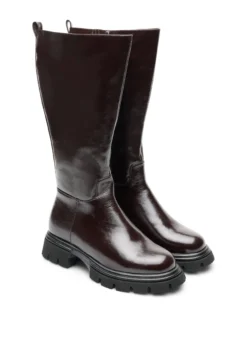 Langschaftstiefel mit leichter Crackle-Optik