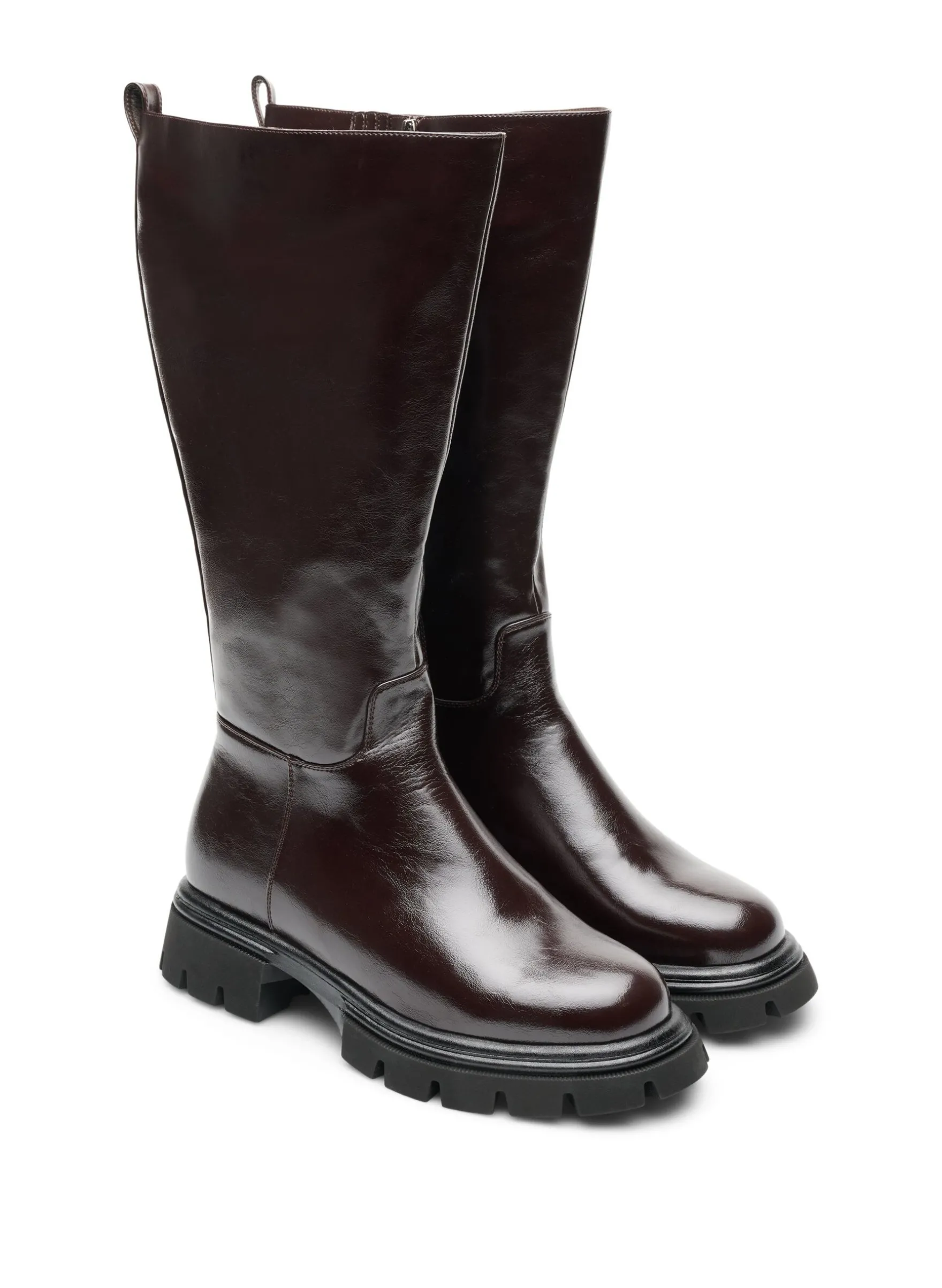 Langschaftstiefel mit leichter Crackle-Optik