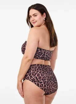 Leopard Bikinihose mit hoher Taille