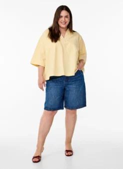 Lockere Bluse mit Kragen und 1/2 Ärmeln