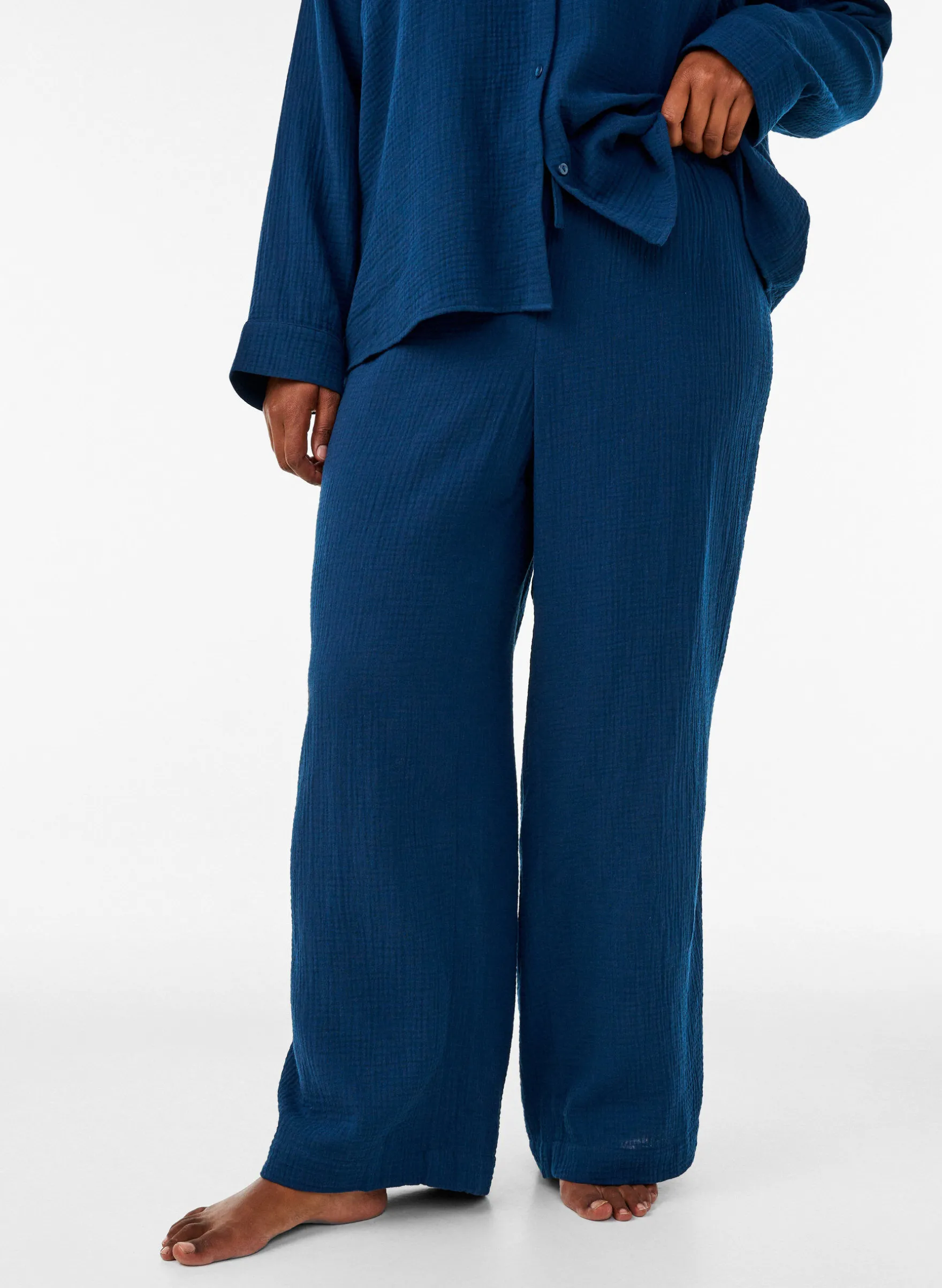 Lockere Pyjamahose aus Baumwoll-Musselin