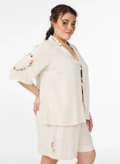 Lockere Pyjamashorts aus Viskose mit hoher Taille