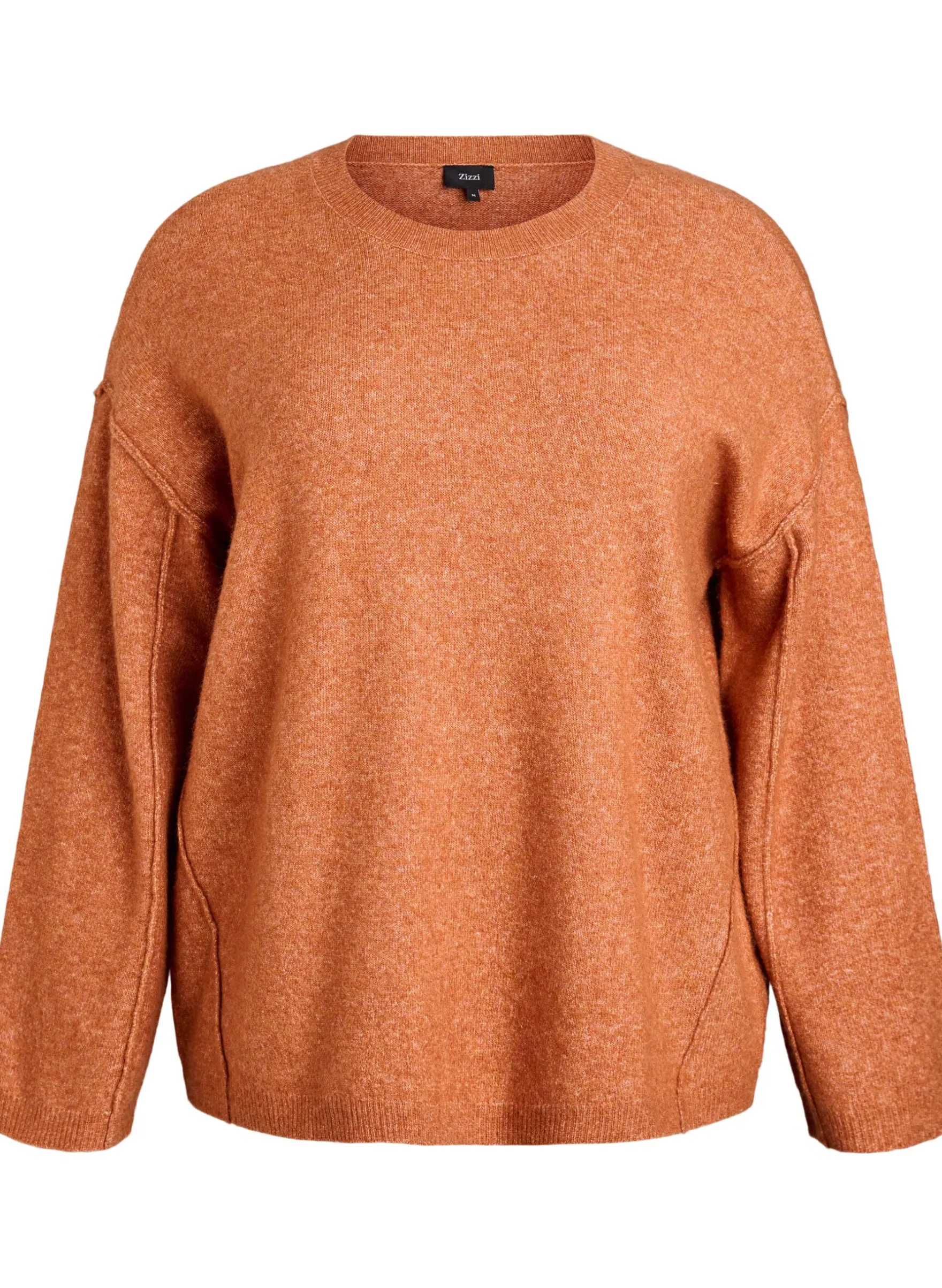 Lockerer Strickpullover mit Kontrastnähten