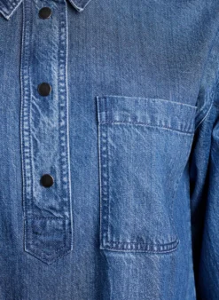 Lockeres Denimhemd mit 3/4-Ärmeln