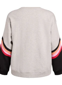 Lockeres Sweatshirt mit Kontrastdetails an den Ärmeln