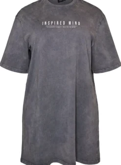 Lockeres T-Shirt-Kleid mit Washed-Optik